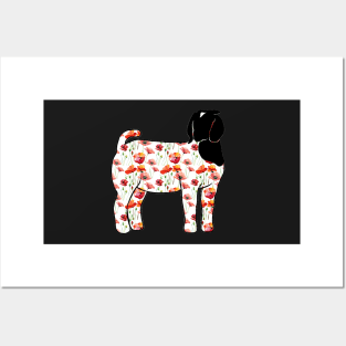 Floral Poppy Market Show Doe Silhouette - NOT FOR RESALE WITHOUT PERMISSION Posters and Art